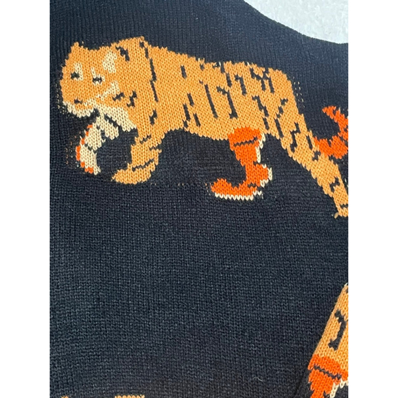 Women's Runway Black & Orange Tiger Print Cardigan L - Picture 2 of 5